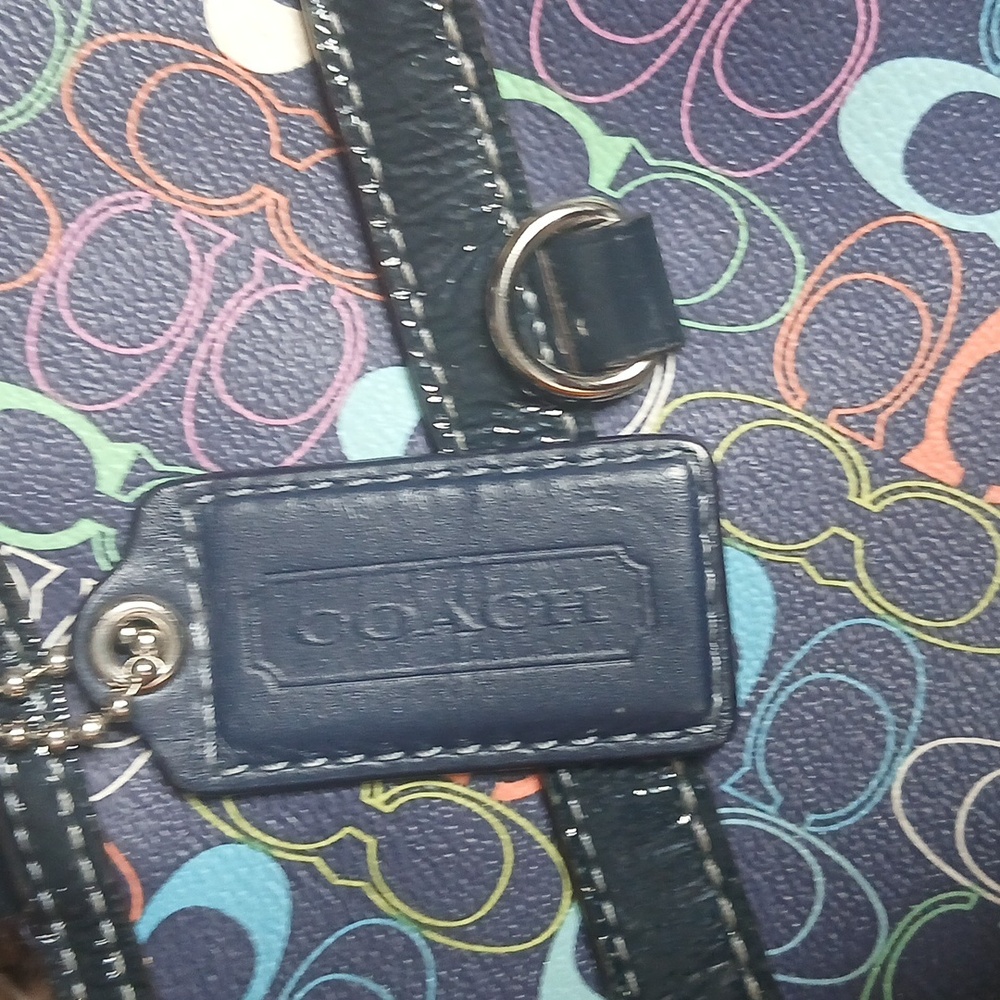 Coach Colorful Monogram Tote Bag - Picture 3 of 16